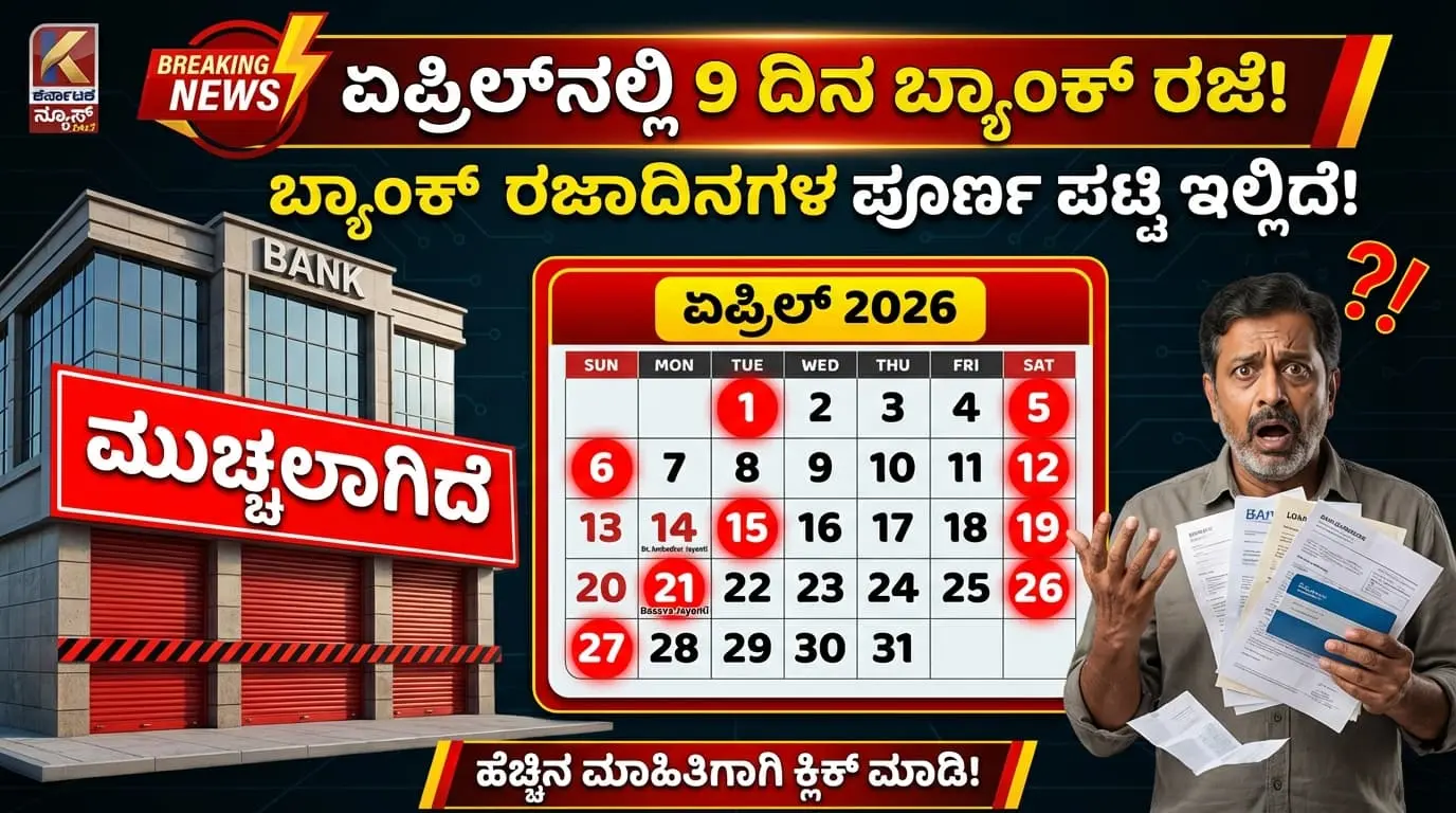 Karnataka Bank Holidays April 2026