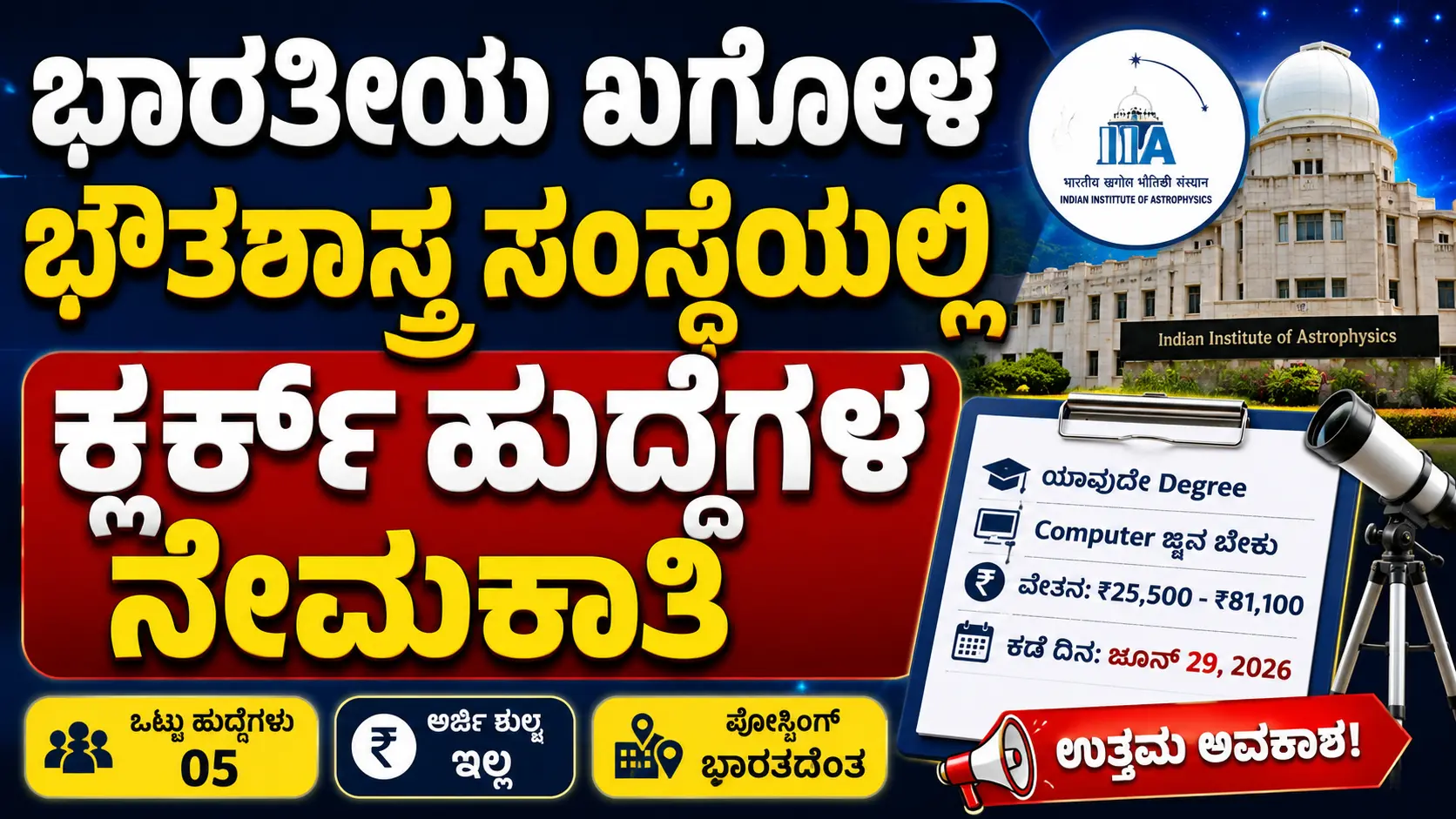 IIA UDC ನೇಮಕಾತಿ 2026