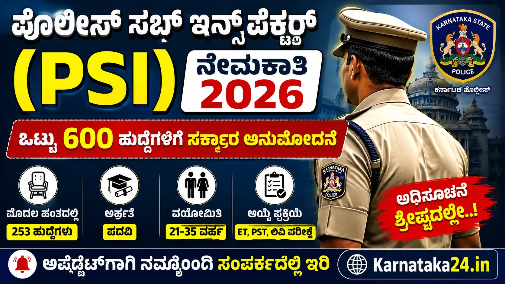 PSI recruitment 2026 Karnataka