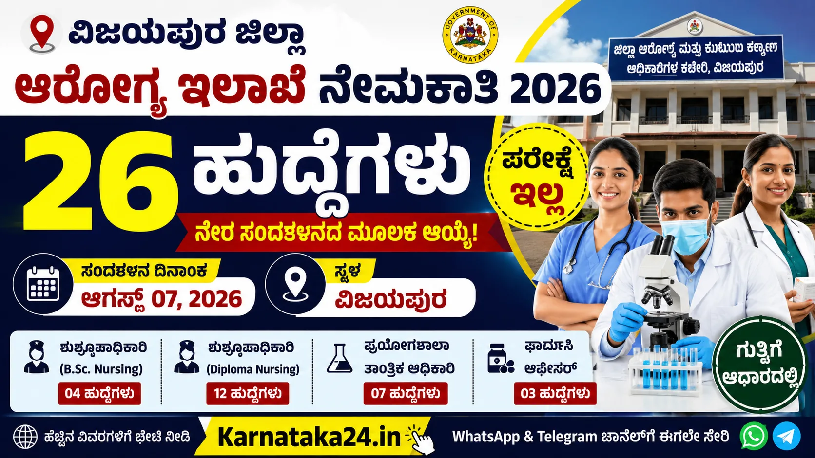 dhfws vijayapura recruitment 2026