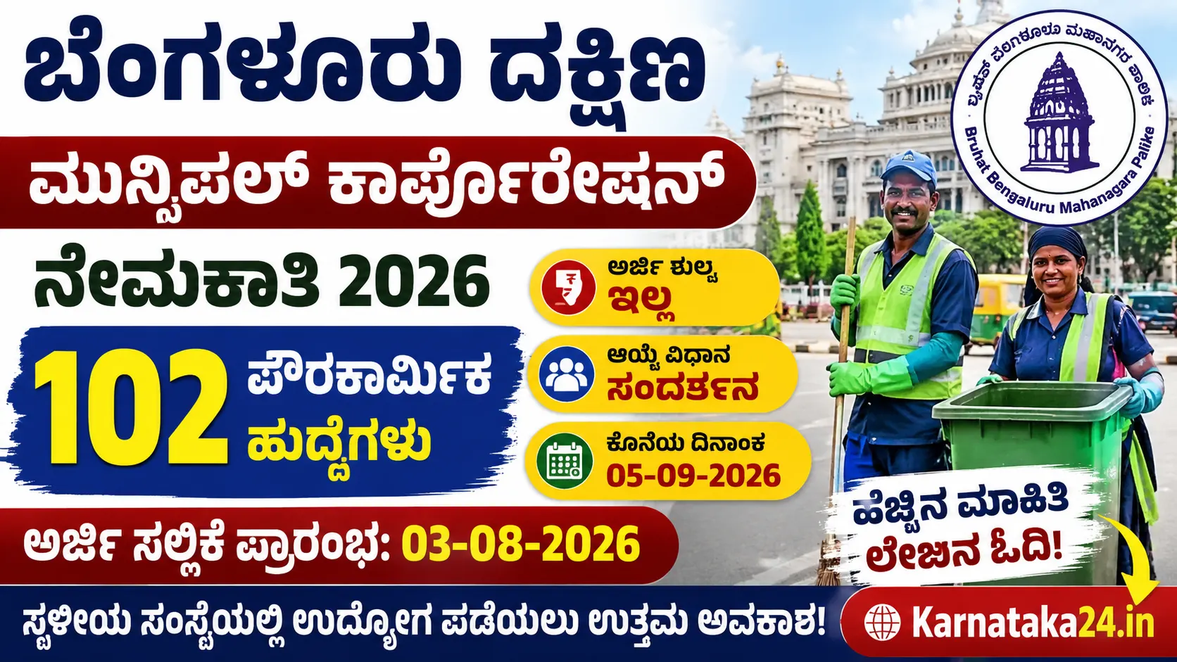 Bengaluru South Municipal Corporation Recruitment 2026