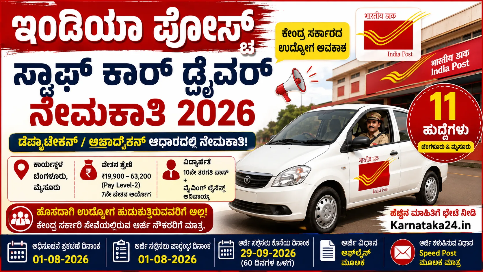 india post staff car driver recruitment 2026
