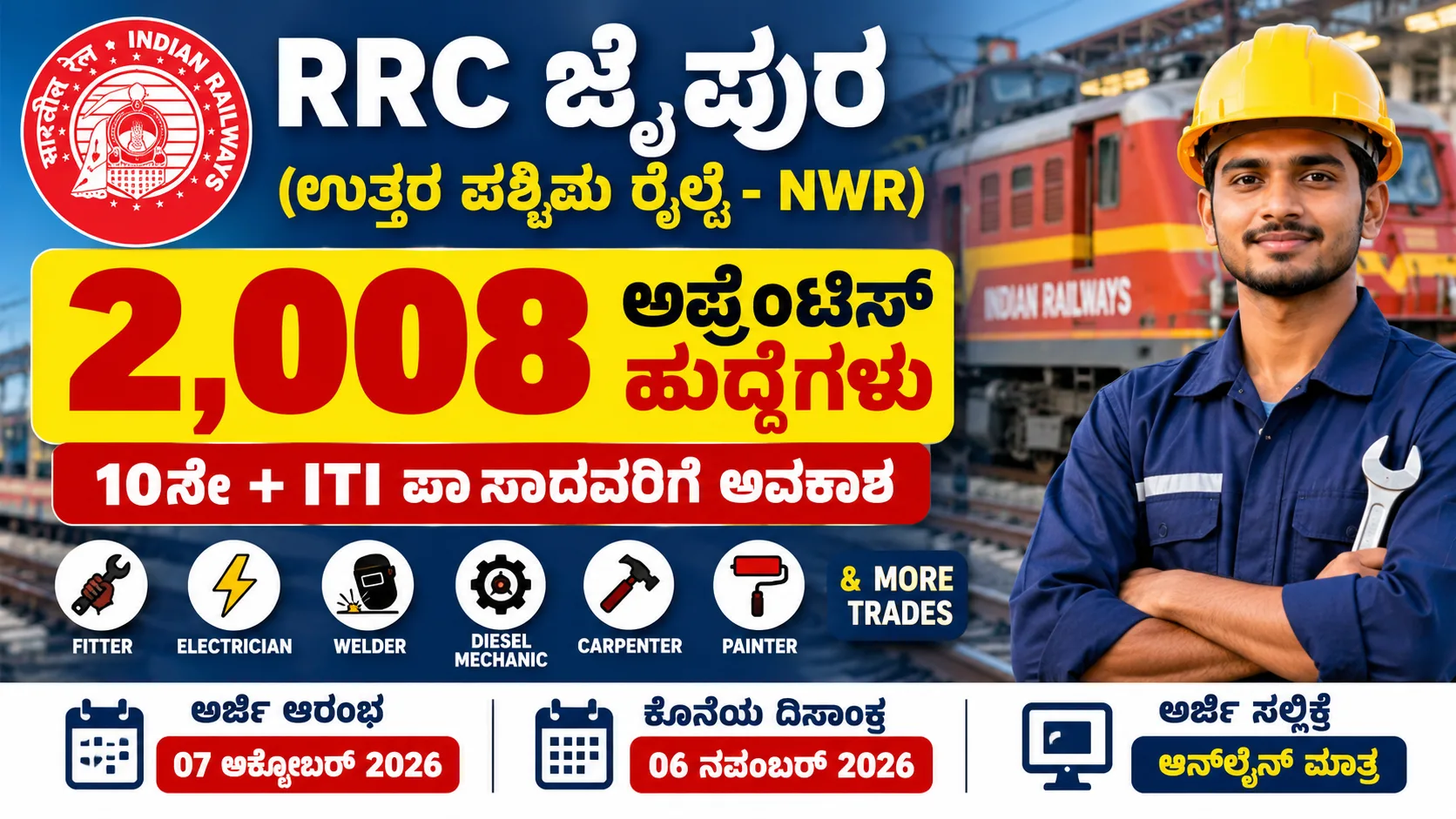 rrc nwr apprentice 2026 apply online